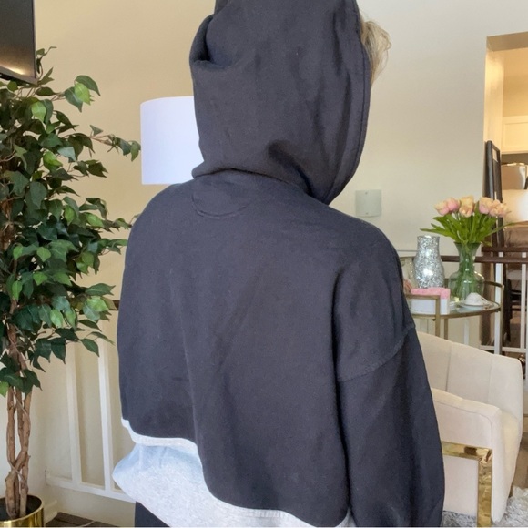 Escada Sport Vintage Bicolor Big Logo 1/4 Zip Hoodie Sweatshirt Activewear L - Picture 5 of 17